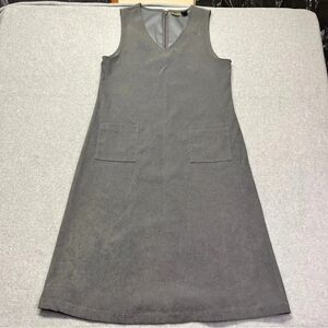 Vintage L.L Bean Chore Dress Sleeveless Pockets‎ Slate Gray 10P Petite